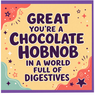 Great Grandad Birthday Card, Funny Chocolate Hobnob Card