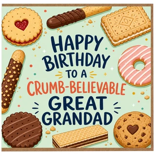 Great Grandad Birthday Card, Funny Crumb - Believable Birthday Card for Great Grandad
