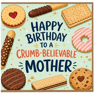 Mother Birthday Card, Happy Birthday to a Crumb - Believable Mother Card
