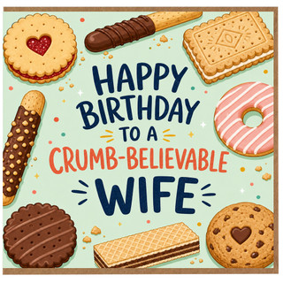 Wife Birthday Card, Happy Birthday to a Crumb - Believable Wife
