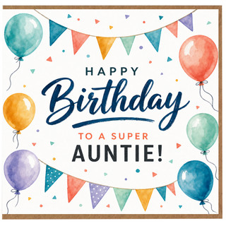 Auntie Birthday Card, Happy Birthday to a Super Auntie Card