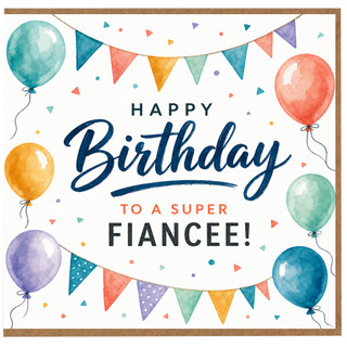 Fiancee Birthday Card, Happy Birthday to a Super Fiancee Card