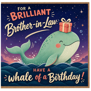 Brother - in - Law Birthday Card, For a Brilliant Brother - in - Law Have a Whale of a Birthday