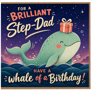 Step - Dad Birthday Card, Have a Whale of a Birthday Card