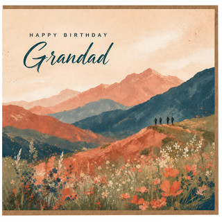 Grandad Birthday Card, Scenic Mountain Landscape Greeting Card
