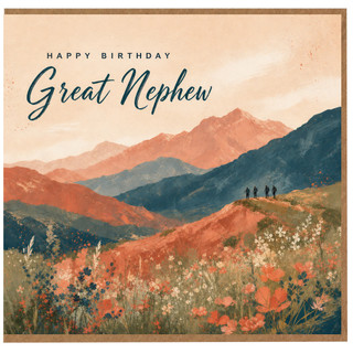 Great Nephew Birthday Card, Happy Birthday Mountain Landscape Card