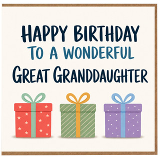 Great Granddaughter Birthday Card, Happy Birthday to a Wonderful Great Granddaughter