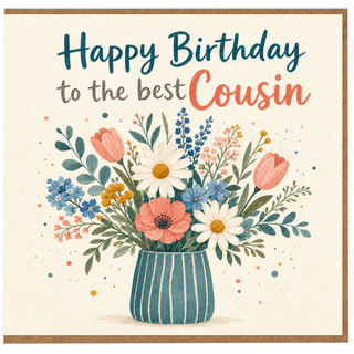 Cousin Birthday Card, Happy Birthday to the Best Cousin Floral Card