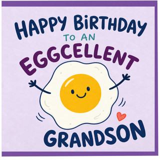 Grandson Birthday Card, Eggcellent Happy Birthday Card for Grandson
