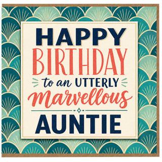 Auntie Birthday Card, Happy Birthday to an Utterly Marvellous Auntie