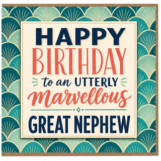 Great Nephew Birthday Card, Happy Birthday to an Utterly Marvellous Great Nephew