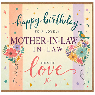 Mother - in - Law Birthday Card, To A Lovely Mother - in - Law Lots Of Love Birthday Greeting Card