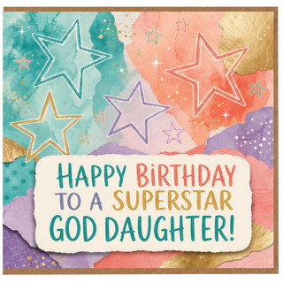 God Daughter Birthday Card, Happy Birthday to a Superstar God Daughter