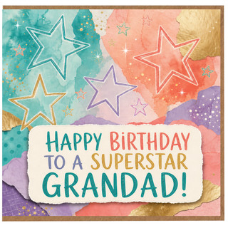 Grandad Birthday Card, Happy Birthday to a Superstar Grandad Card