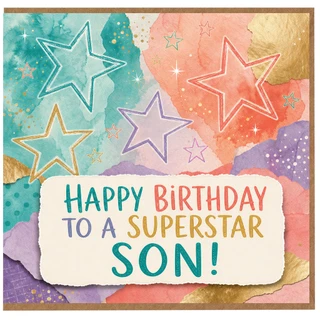 Son Birthday Card, Happy Birthday to a Superstar Son Card
