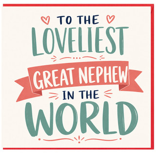 Great Nephew Card, To the Loveliest Great Nephew in the World
