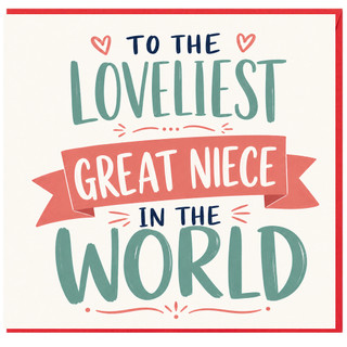 Great Niece Card, To the Loveliest Great Niece in the World Card