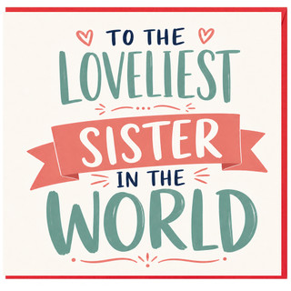 Sister Card, To The Loveliest Sister in the World Greeting Card