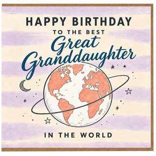 Great Granddaughter Birthday Card, To the Best Great Granddaughter in the World