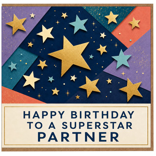 Partner Birthday Card, Happy Birthday to a Superstar Partner