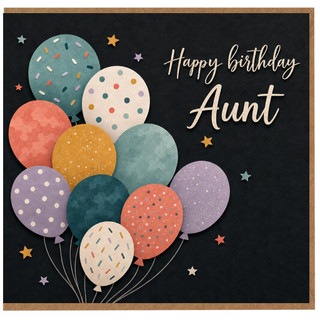 Aunt Birthday Card, Happy Birthday Aunt Card with Balloons