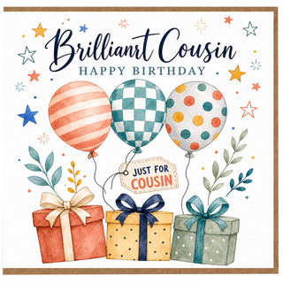 Cousin Birthday Card, Brilliant Cousin Happy Birthday Card