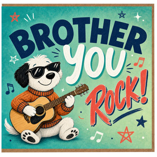 Brother Birthday Card, Brother You Rock Guitar Brother Card