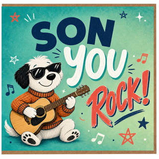 Son Birthday Card, Funny Son Greeting Card, Music Lover Son Card