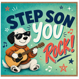 Step Son Birthday Card, Step Son You Rock Card