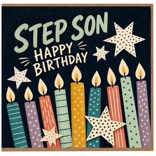 Step Son Happy Birthday Card