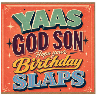 God Son Birthday Card, Hope Your Birthday Slaps