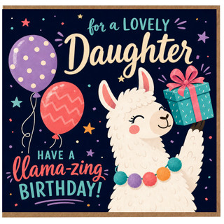 Daughter Birthday Card, Have a Llama - zing Birthday Card for a Lovely Daughter