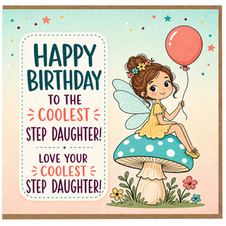 Step Daughter Birthday Card, Happy Birthday to the Coolest Step Daughter