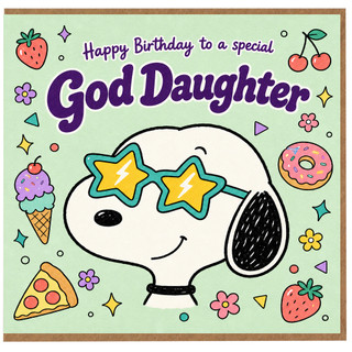 God Daughter Birthday Card, Happy Birthday to a Special God Daughter, Cute God Daughter and Sweets Design