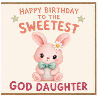 God Daughter Birthday Card, Happy Birthday to the Sweetest Bunny Card