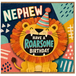 Nephew Birthday Card, Have a Roarsome Birthday Lion Card