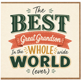 Great Grandson Card, The Best Great Grandson In The Whole World Card