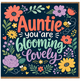 Auntie Card, You Are Blooming Lovely Floral Greeting Card