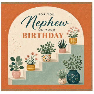 Nephew Birthday Card, For You On Your Birthday Floral Illustrated Card