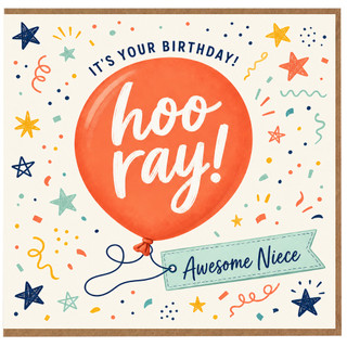 Niece Birthday Card, It's Your Birthday Hooray Card, Awesome Niece Greeting Card