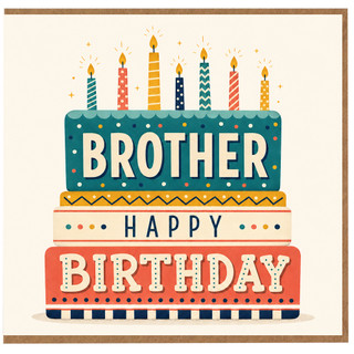 Brother Birthday Card, Happy Birthday Brother Card