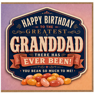 Granddad Birthday Card, Great Grandad Birthday Card with Jelly Bean Design