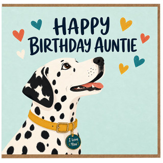 Auntie Birthday Card, Cute Dalmatian Auntie Happy Birthday Auntie Card