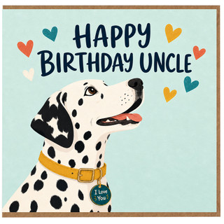 Uncle Birthday Card, Cute Dalmatian Uncle Birthday Card