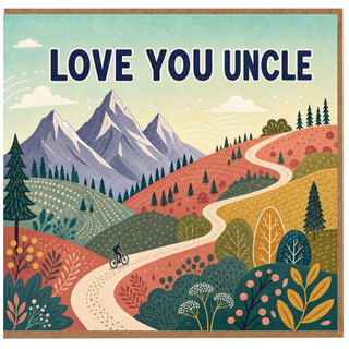 Uncle Love You Card, Scenic Mountain Landscape Card