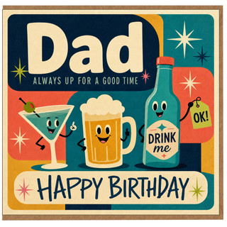 Dad Birthday Card, Funny Happy Birthday Card for Dad