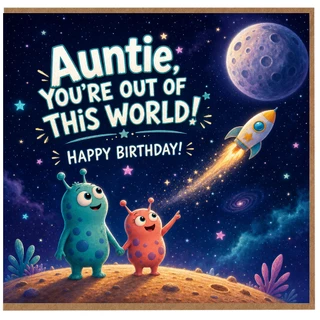Auntie Birthday Card, You’re Out Of This World Happy Birthday Card