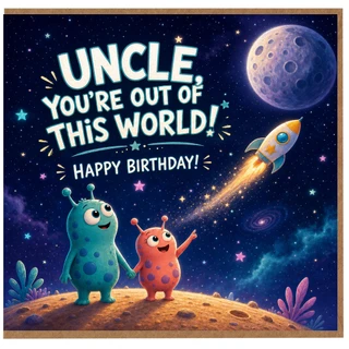 Uncle Birthday Card, You’re Out of This World Happy Birthday Space Card