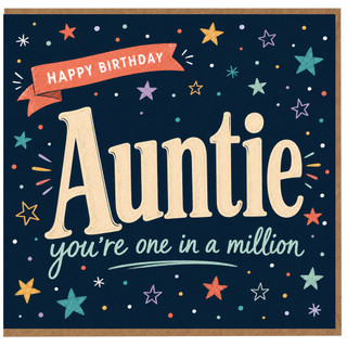 Auntie Birthday Card, You're One in a Million Happy Birthday Card