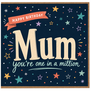 Mum Birthday Card, You're One in a Million Happy Birthday Card